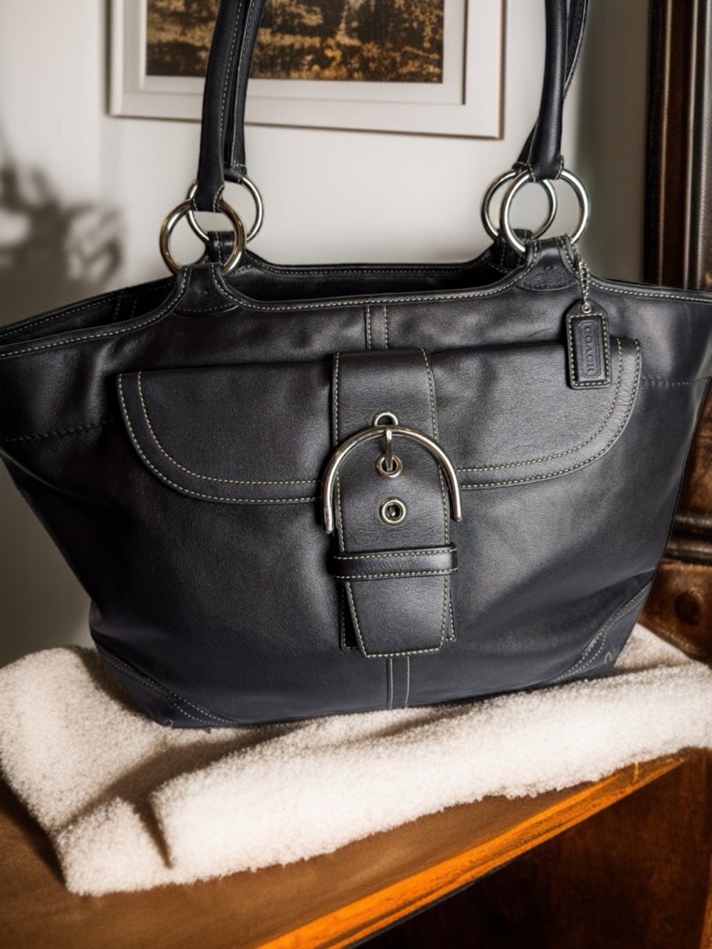 Vintage Coach Soho Large Business Tote y2k leather bag Coach